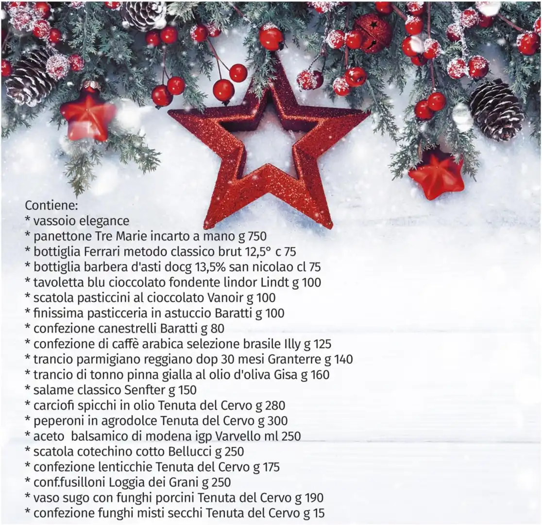 Le Cadeau Cesto Elegance 22 Pezzi Regalo Natalizio Gourmet con Specialità