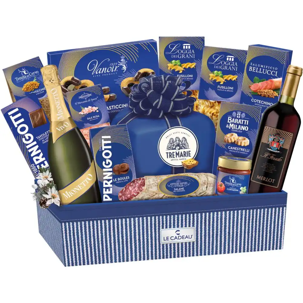 Le Cadeau Cesto Portofino 15 Pezzi Regalo Natalizio Gourmet Dolci e Salati