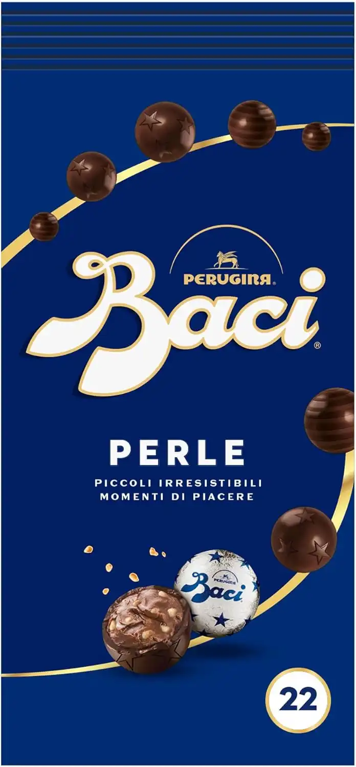 Baci Perugina Perle - Cioccolatini Fondenti Ripieni di Nocciole, 154g