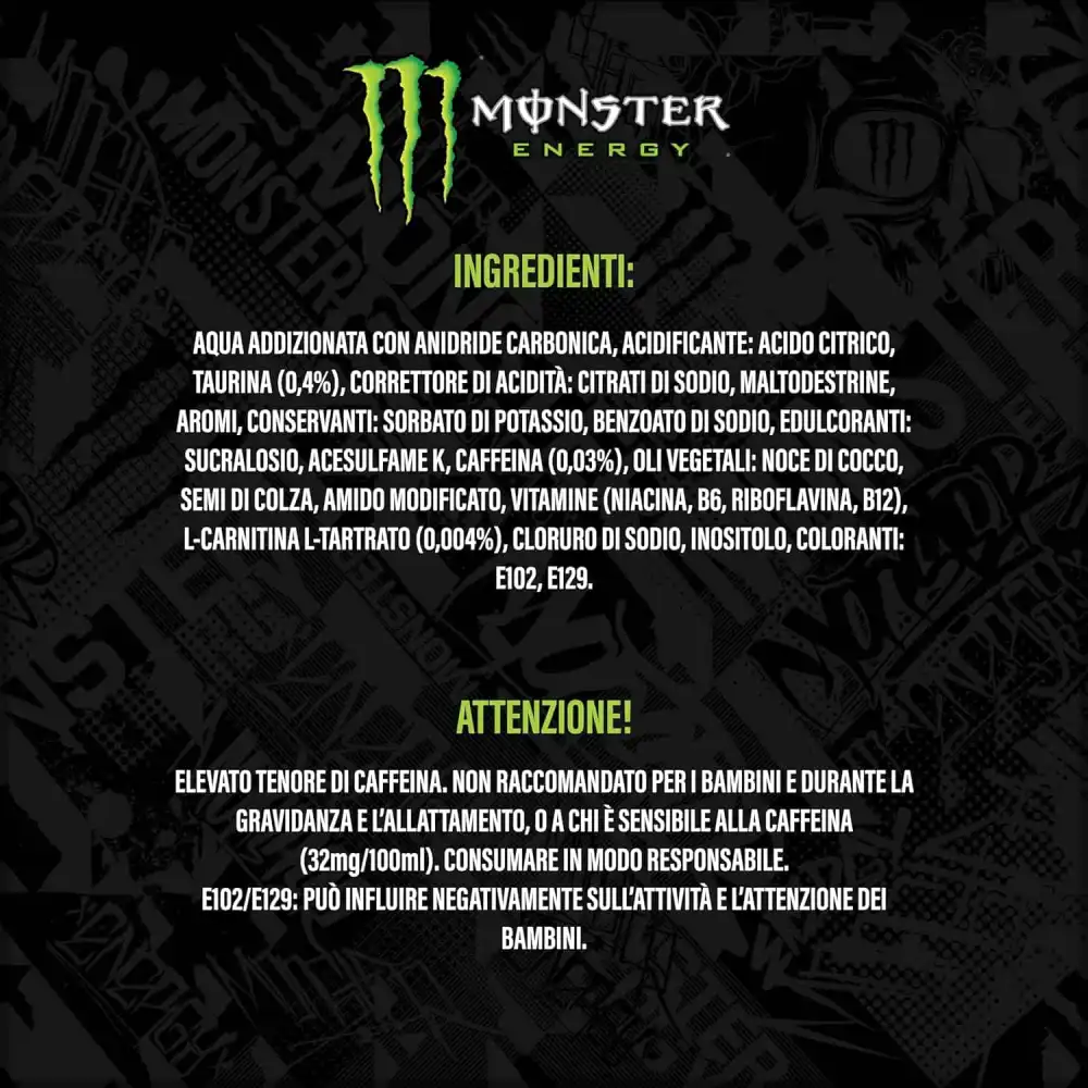 24x Monster Energy LH44 Lewis Hamilton 24 Lattine da 500ml Zero Zuccheri