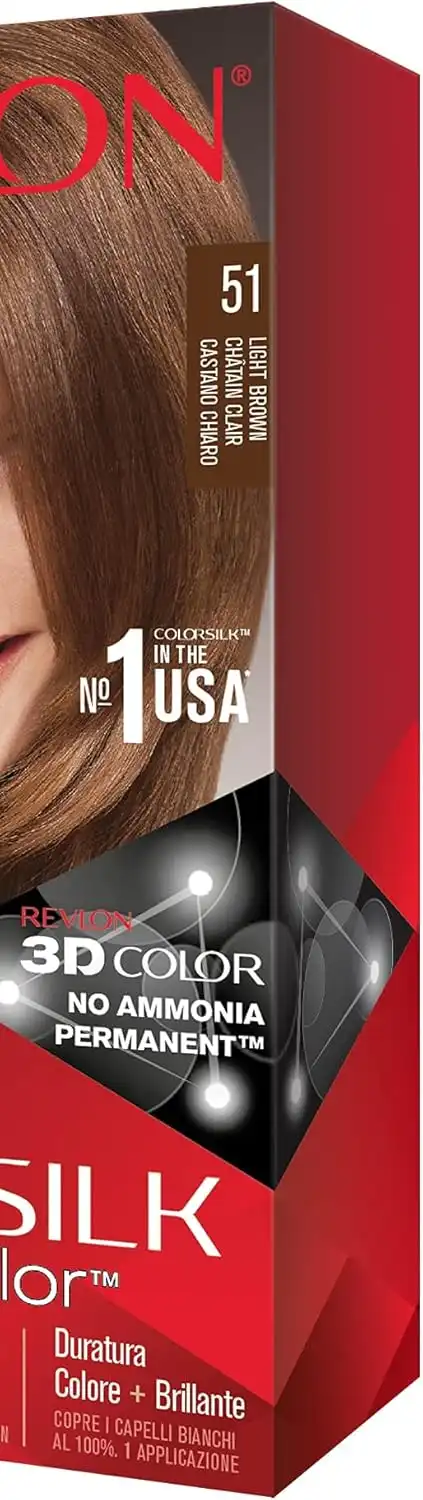 Revlon ColorSilk Tinta Capelli Permanente 51 Castano Chiaro Senza Ammoniaca