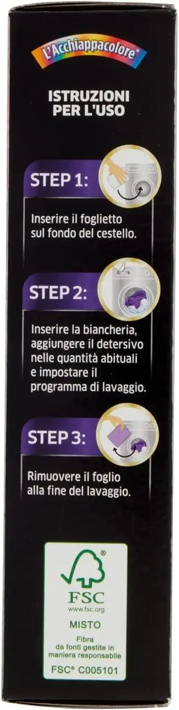 Grey Acchiappacolore Ravviva Nero 16 Fogli Capi Scuri Anti-Sbiadimento