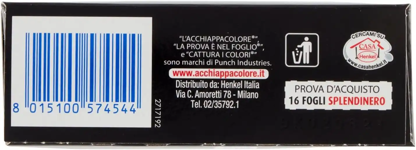 Grey Acchiappacolore Ravviva Nero 16 Fogli Capi Scuri Anti-Sbiadimento
