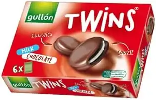 10 Pezzi Gullon Twins Biscotti Sandwich Cioccolato al Latte 252g