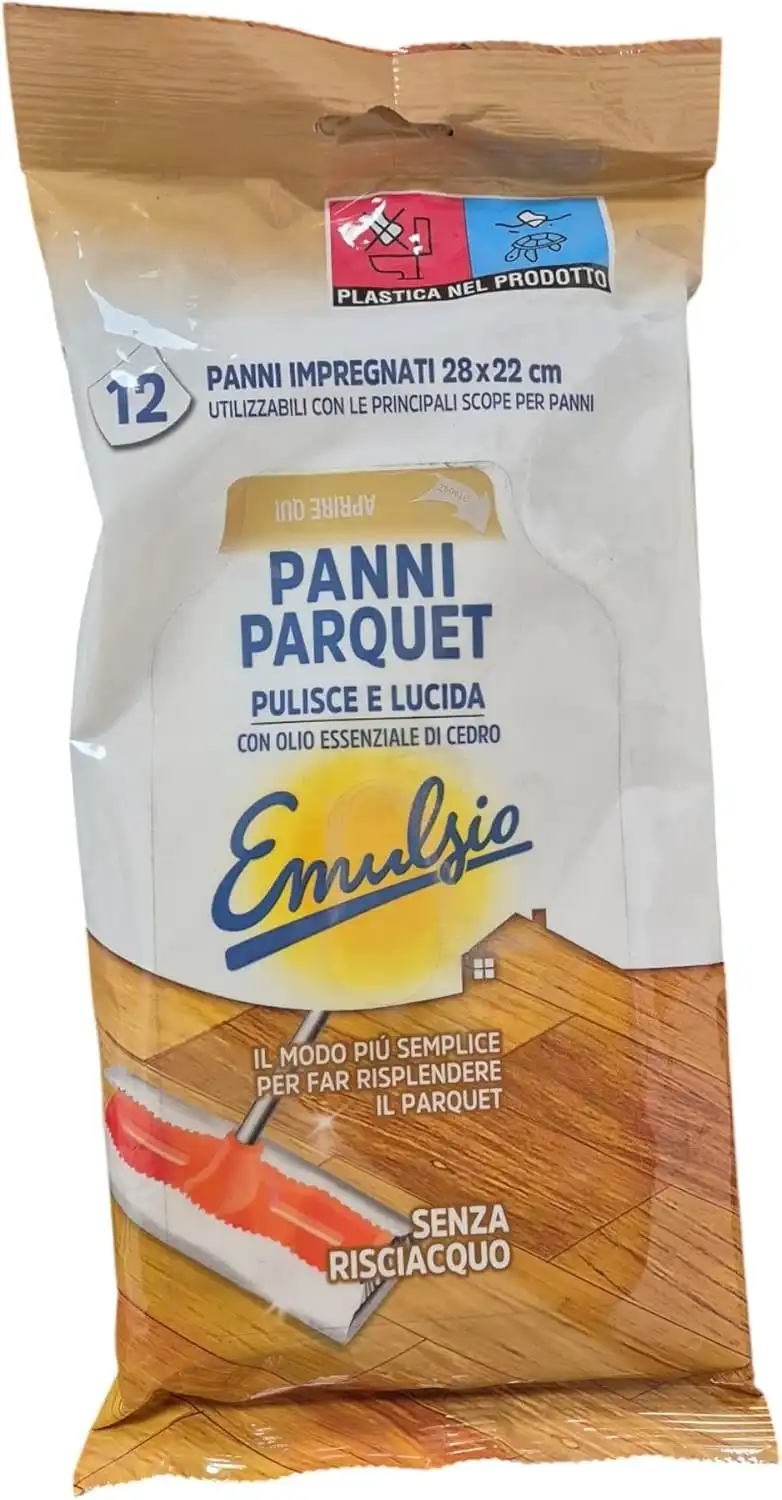 Emulsio Panni Parquet: Pulizia e Lucidatura per Pavimenti in Legno, 6 Pezzi