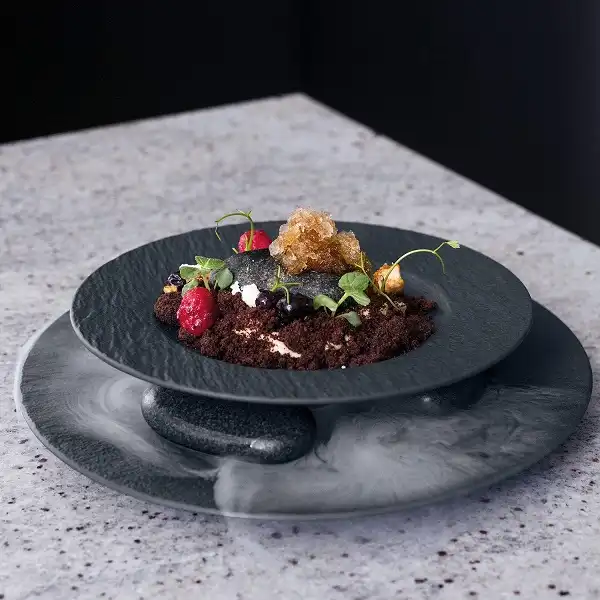 Piatto di per pizza in Porcellana Premium 32 cm Nero Opaco Casa Ristorante