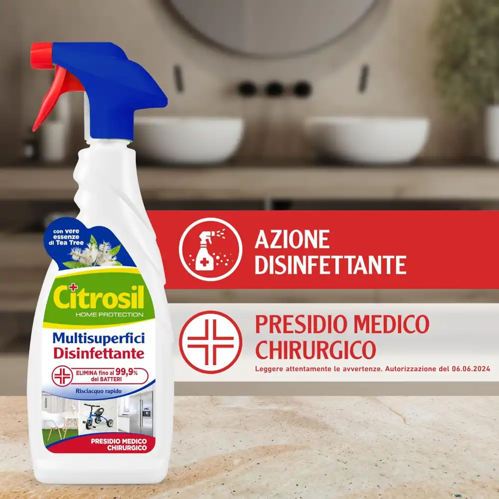 12x Citrosil Sgrassatore Multisuperfici Disinfettante Vere Essenze di Tea Tree