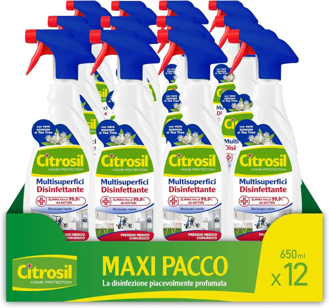 12x Citrosil Sgrassatore Multisuperfici Disinfettante Vere Essenze di Tea Tree