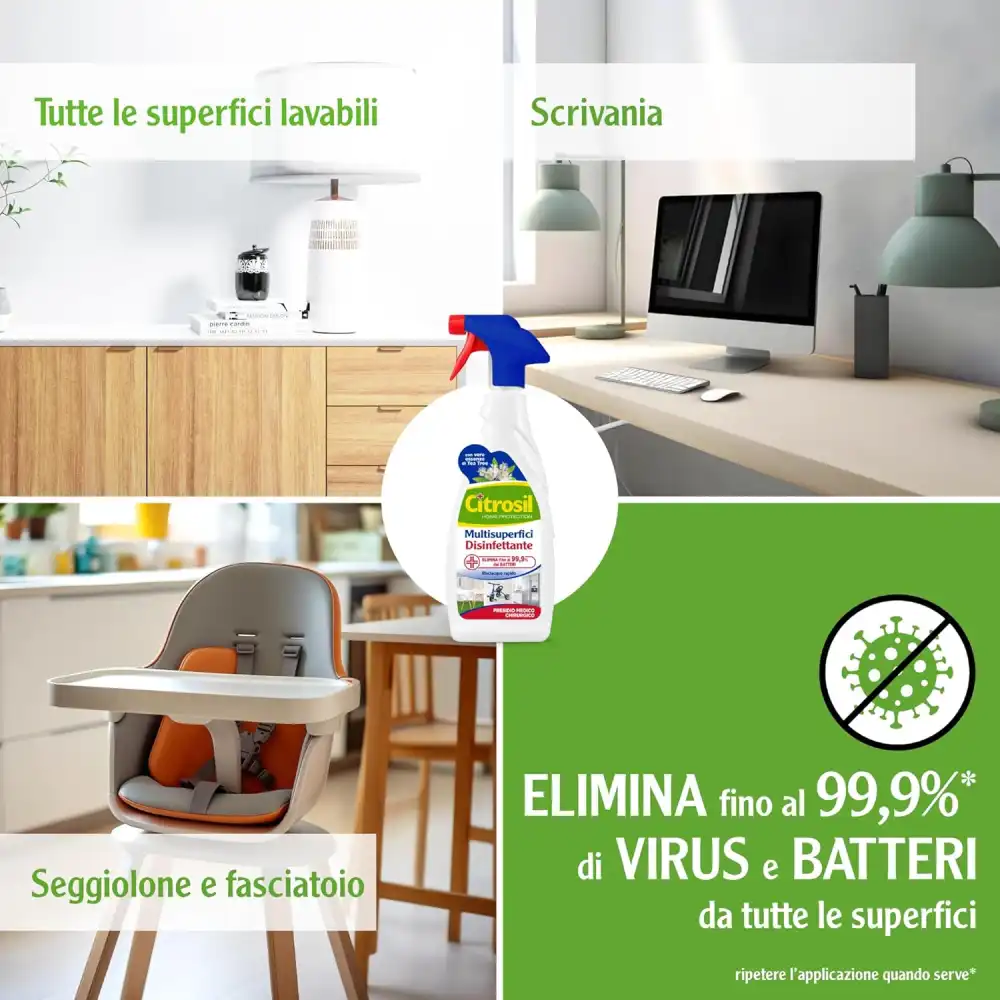 12x Citrosil Sgrassatore Multisuperfici Disinfettante Vere Essenze di Tea Tree