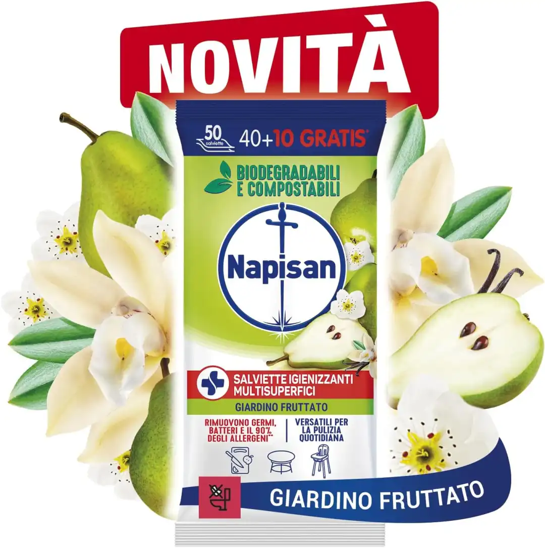 Napisan Salviette Igienizzanti Multisuperfici 8x50 Biodegradabili