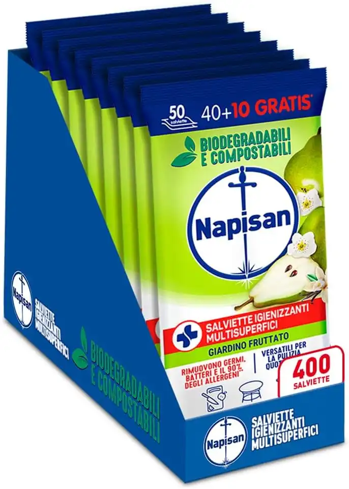 Napisan Salviette Igienizzanti Multisuperfici 8x50 Biodegradabili