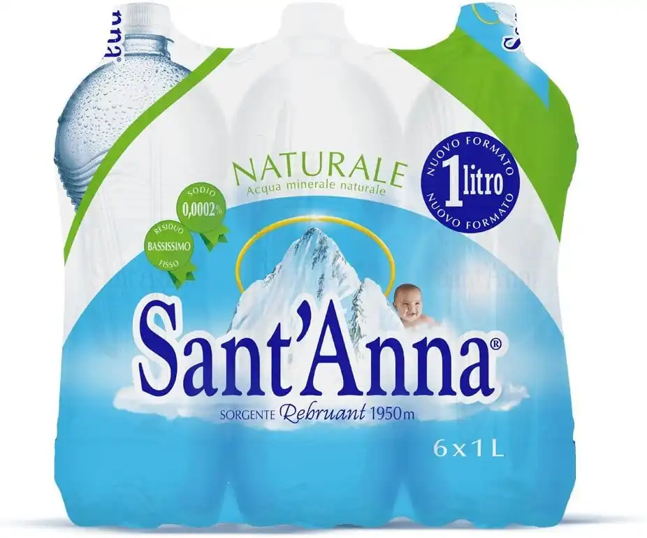 Acqua Sant'Anna Bottiglie di Acqua Naturale Oligominerale Confezione da 6 x 1 lt