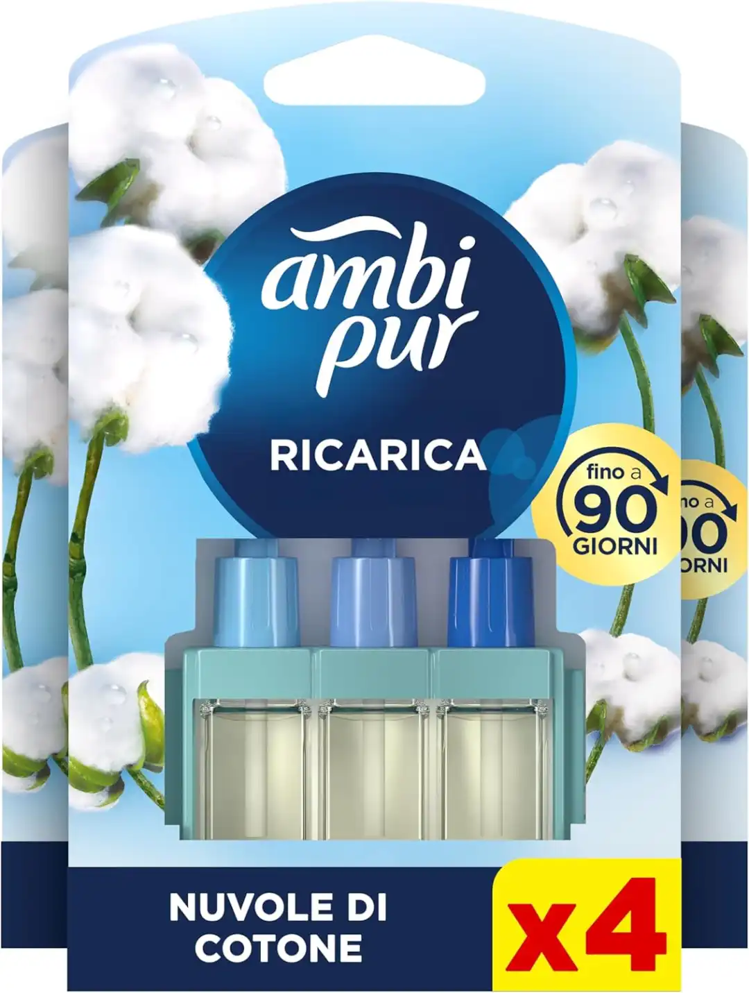 Ambi Pur 3Volution 4 Ricariche Cotone Profumatore Elettrico Elimina Odori