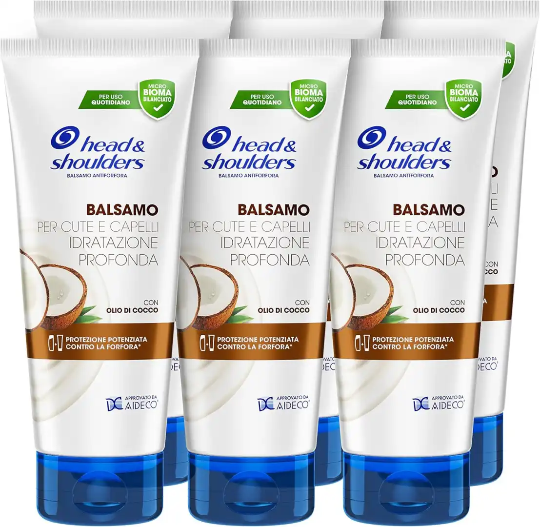 6 Pezzi Head & Shoulders Balsamo Antiforfora Idratazione Profonda 220ml