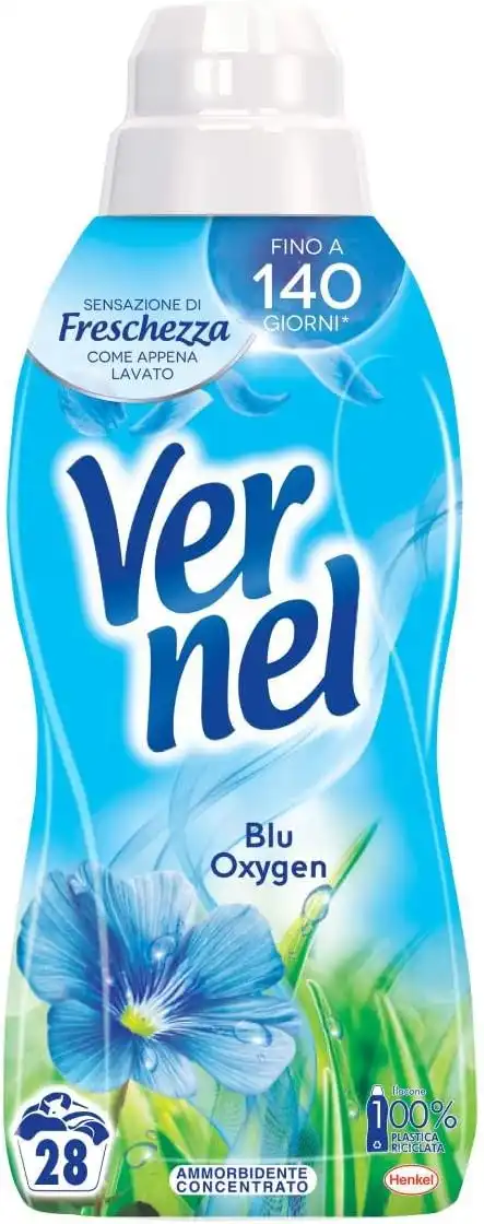 12 Pezzi Vernel Concentrato 700ml Blu Oxygen, Ammorbidente con Tecnologia Oxy