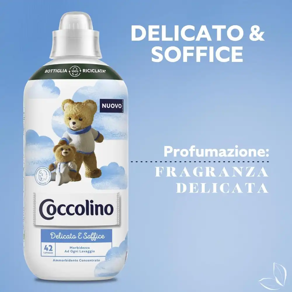 Coccolino Conc. Delicato & Soffice, Ipoallergenico,8 Pezzi da 980ml,Fino a 336 L