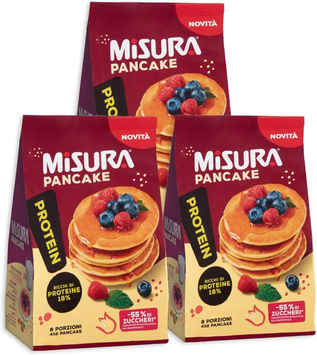 3x Misura Protein Pancake Ricchi di Proteine e Meno Zuccheri 3x200gr - Novità
