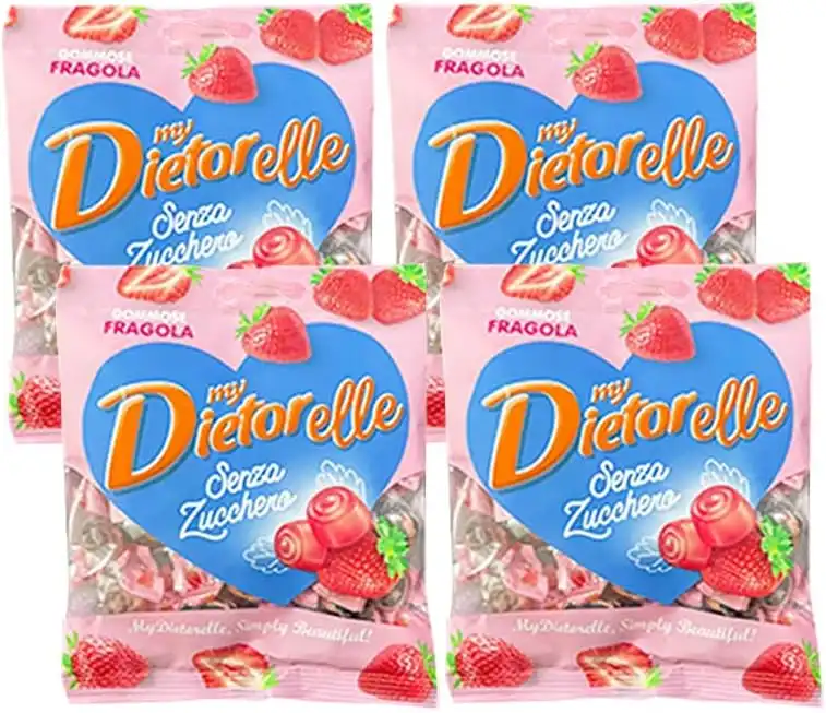 4 Pezzi Sperlari Dietorelle Gr 70 Morbide Fragola senza zucchero