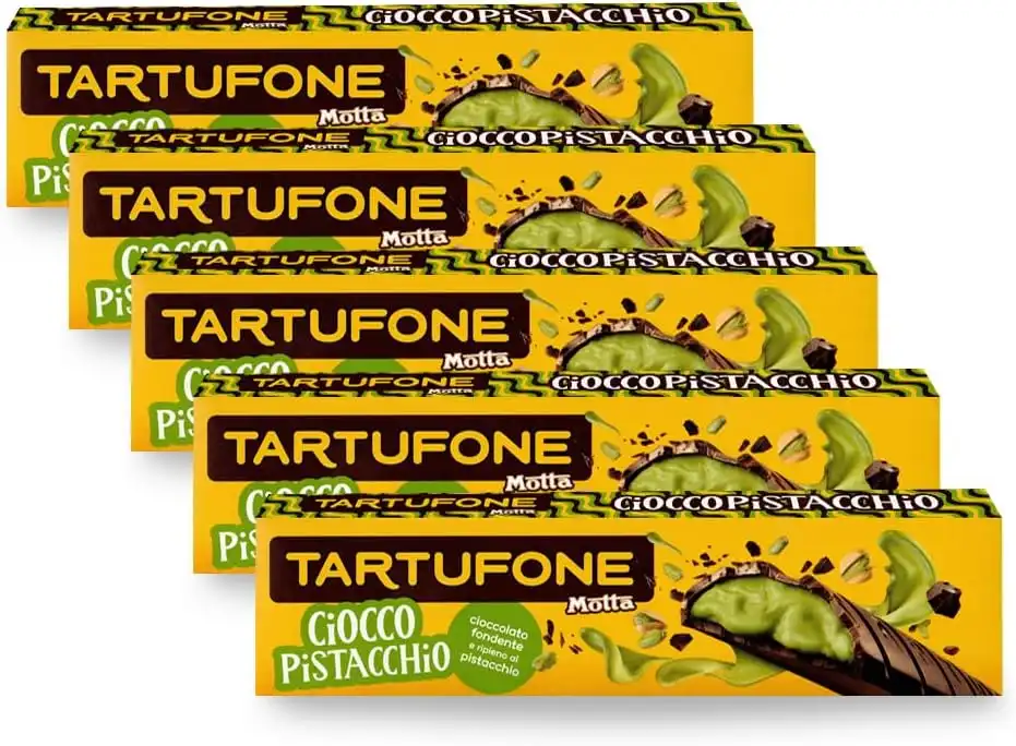 5x Motta Tartufone Ciocco Pistacchio Cioccolato Fondente Ripieno al Pistacchio