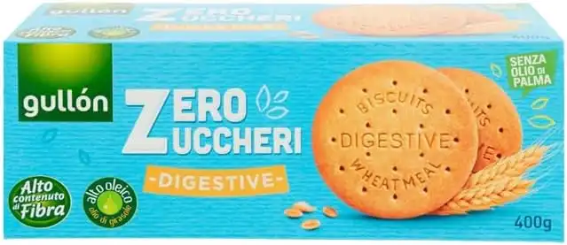 3x Gullon Digestive Zero Zuccheri 400g – Biscotti Integrali Ricchi di Fibra!