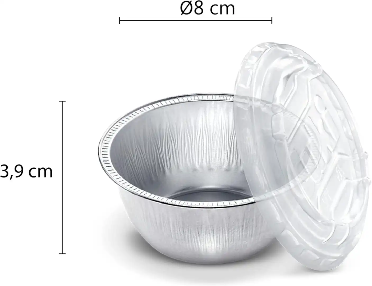 Cuki Vaschette Alluminio con Coperchi Ultra-Forza, 1 Confezione da 10 Pezzi