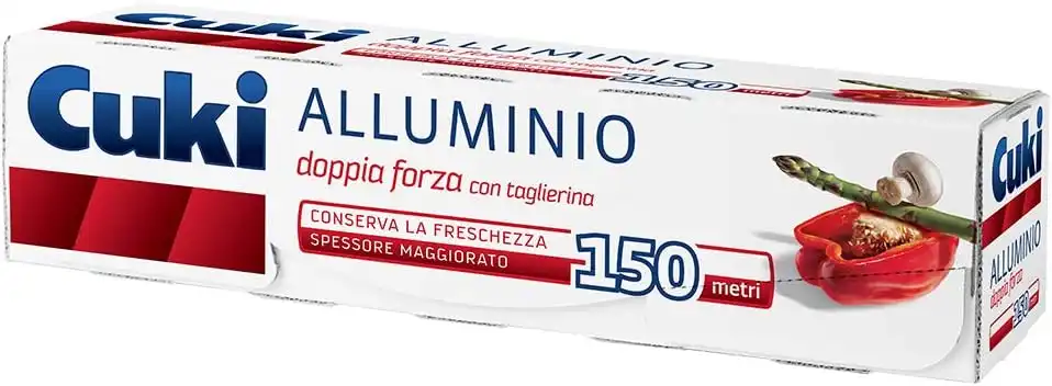 Cuki Alluminio 150 Metri con Taglierina e Doppia Forza, Resistente e Pratico