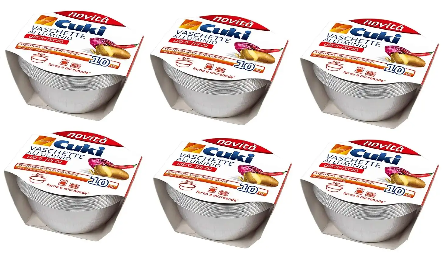 6 CONFEZIONI CUKI VASCHETTE BUDINO CREME CARAMEL SENZA COPERCHIO 10 PZ