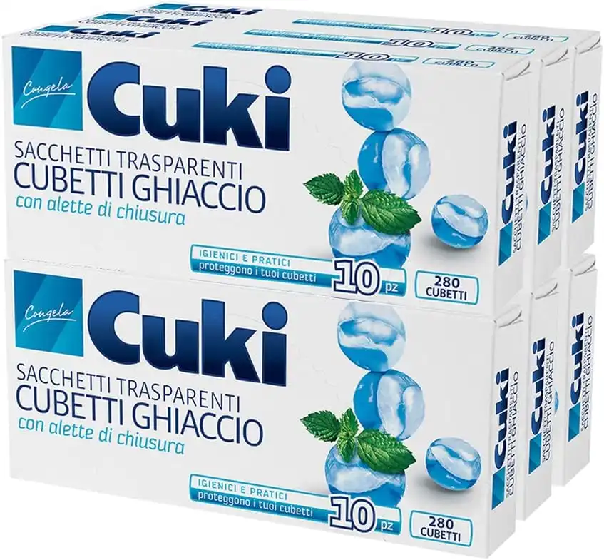 24 CONFEZIONI CUKI SACCHETTI DA 10 CUBETTI GHIACCIO FREEZER CONGELATORE