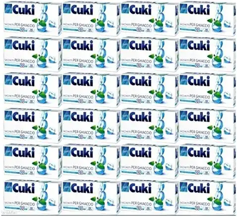 24 CONFEZIONI CUKI SACCHETTI DA 10 CUBETTI GHIACCIO FREEZER CONGELATORE
