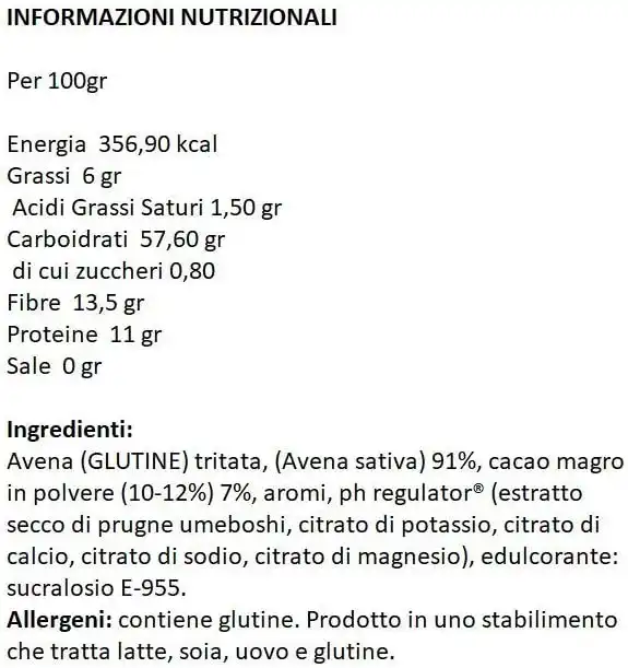 Farina d'Avena 1,5k NutChoc Farina Ricca di Proteine Gusto Nocciola e Cioccolato