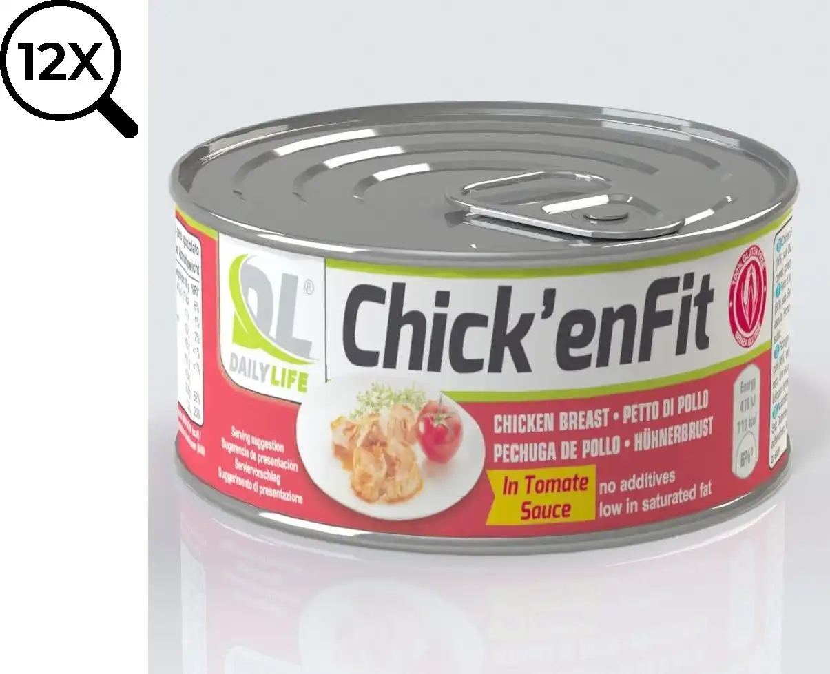 12x Dailylife Chick'EnFit Petto di Pollo in Salsa di Pomodoro 150g 26% Proteine
