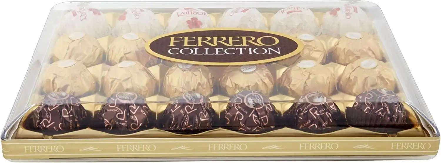 24 Ferrero Rocher Collection 269g Raffaello,Rotondo, Roccia Cioccolato e Tartufi