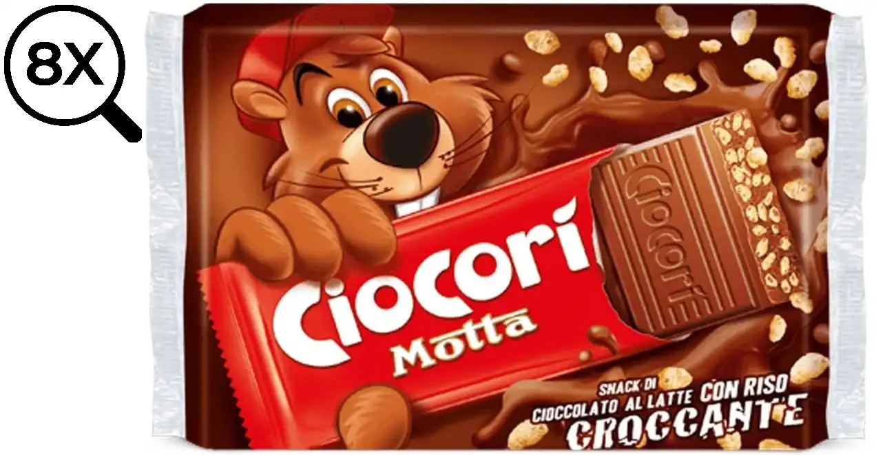 8x Ciocori Motta Snack di Cioccolato al Latte con Riso Croccante 5x110g