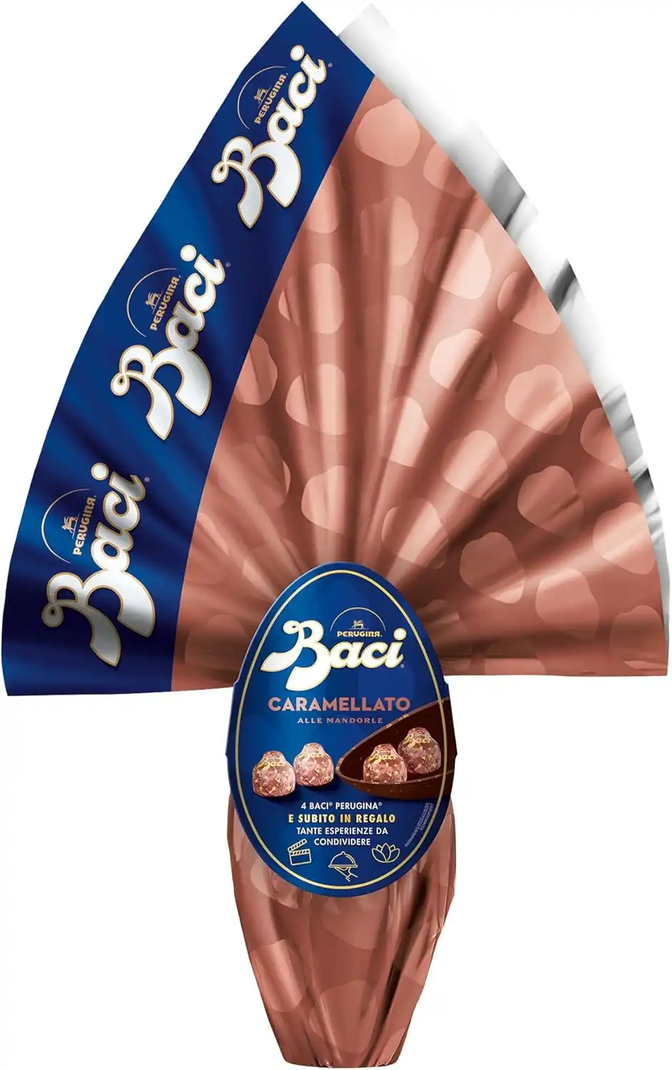 Baci Perugina Uovo di Pasqua 2025 - Cioccolato Caramellato alle Mandorle, 265g