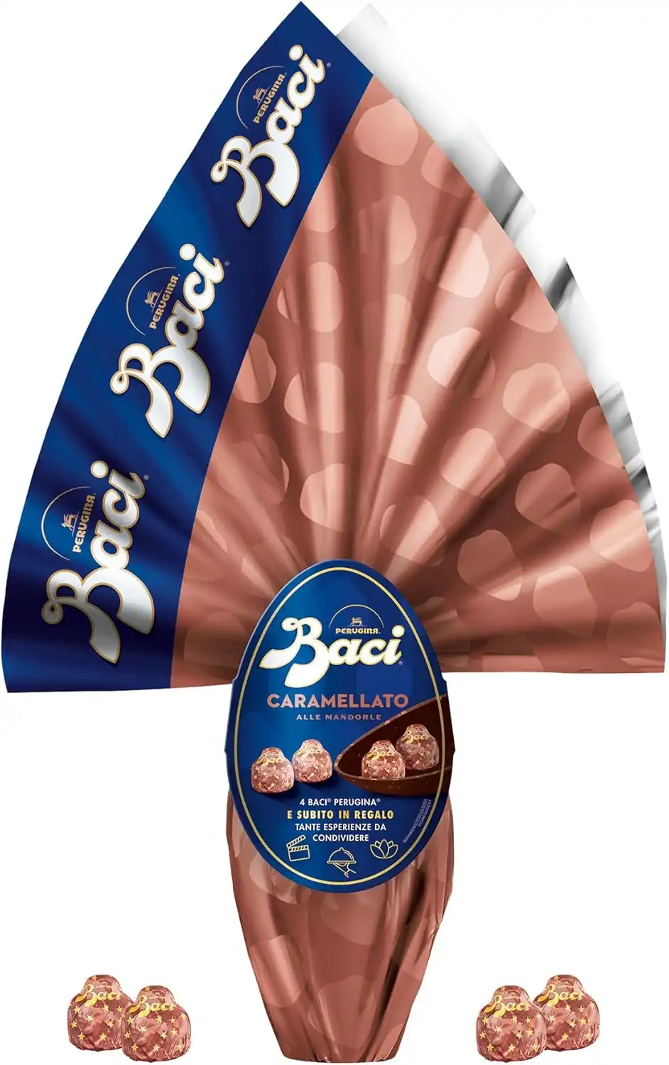 Baci Perugina Uovo di Pasqua 2025 - Cioccolato Caramellato alle Mandorle, 265g