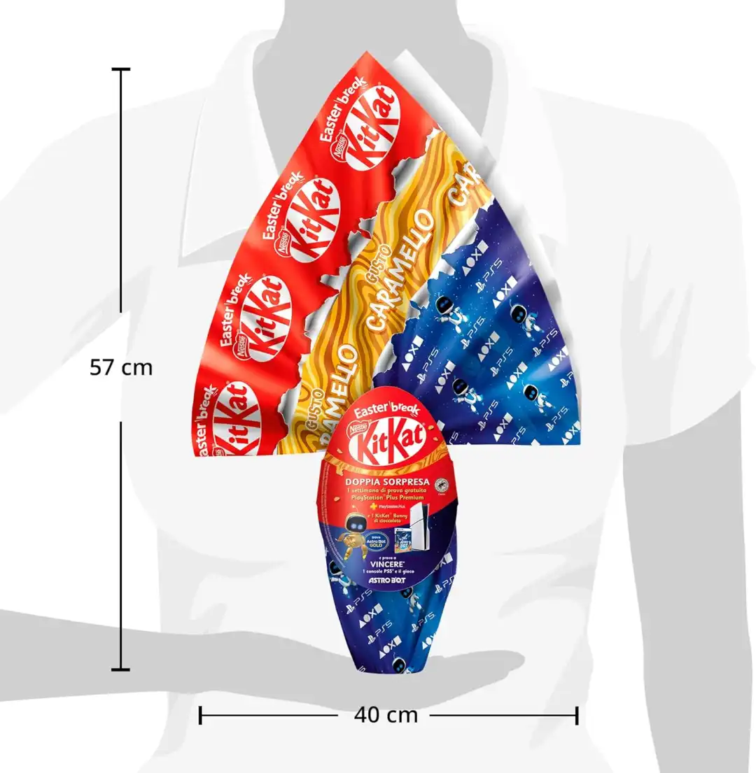 KitKat Uovo di Pasqua 2025 - Cioccolato al Latte al Caramello con Sorpresa 240g