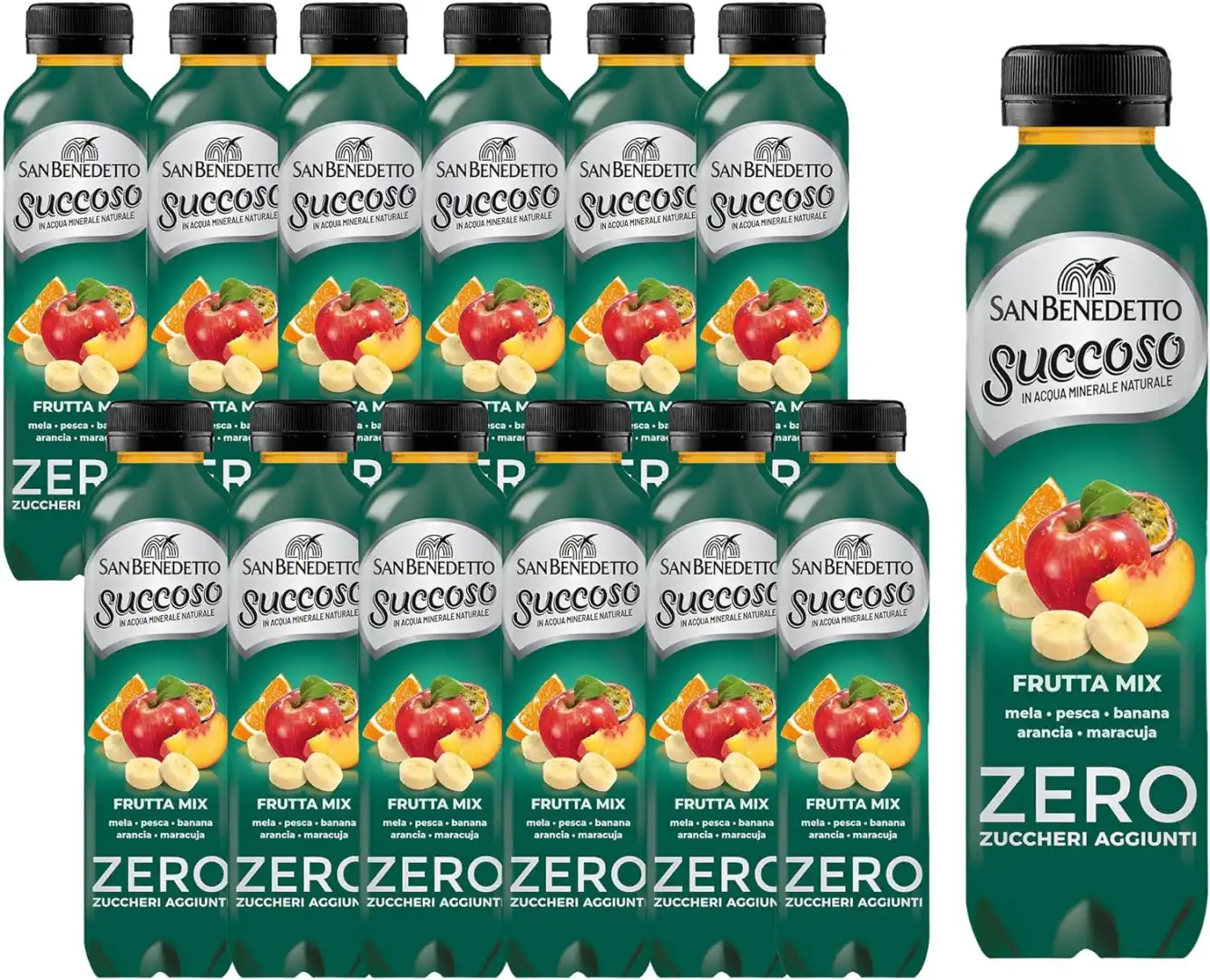 San Benedetto Succoso Zero Fruttamix, 12x400ml, Bevanda Senza Zuccheri