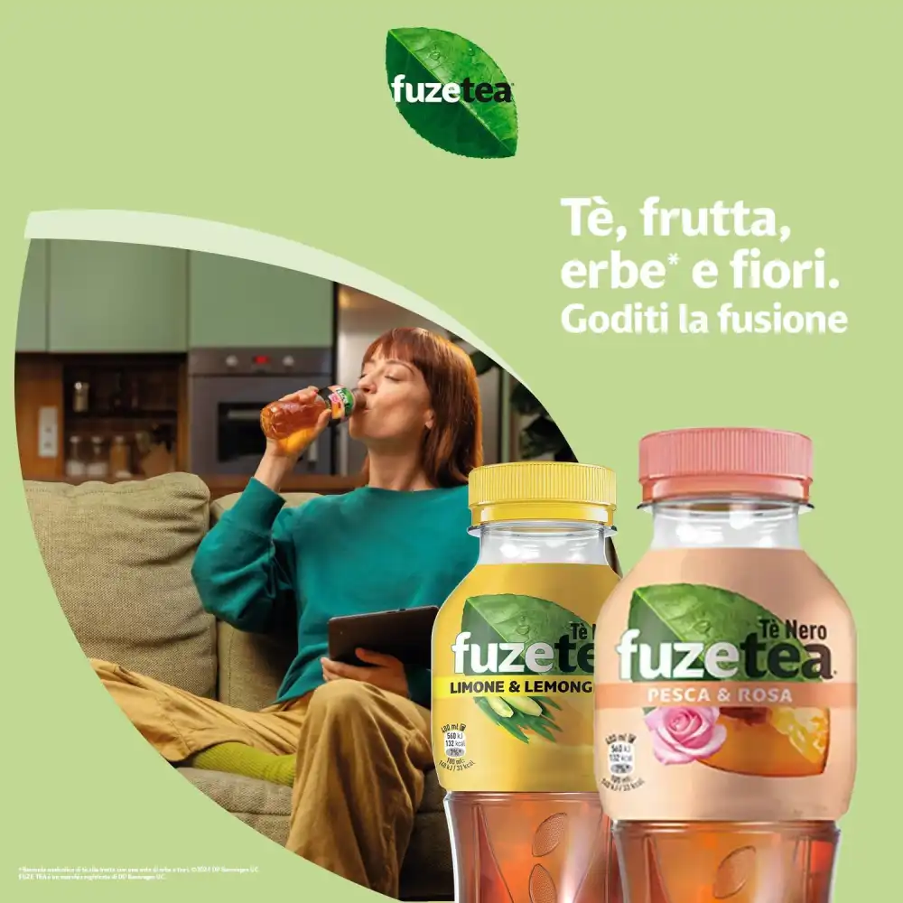 FuzeTea Pesca e Rosa – 12 Bottiglie da 400ml, Tè Freddo Analcolico alla Pesca