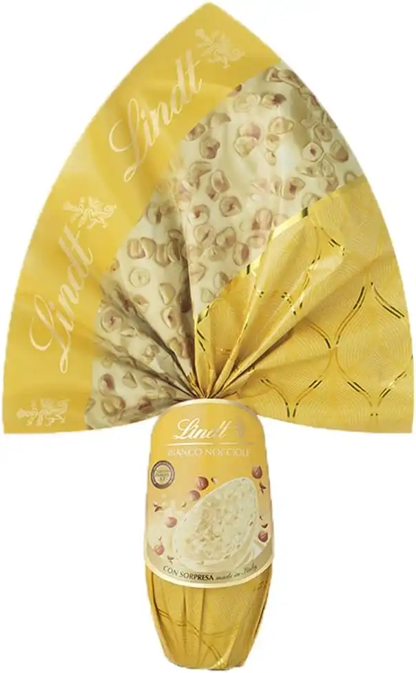Lindt Uovo di Pasqua Cioccolato Bianco e Nocciole Piemonte IGP 320g