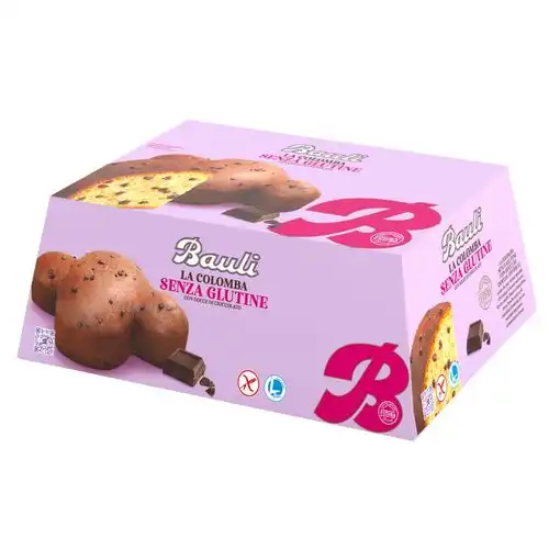 Bauli Colomba Senza Glutine con Gocce di Cioccolato, Dolce Pasquale, 450g