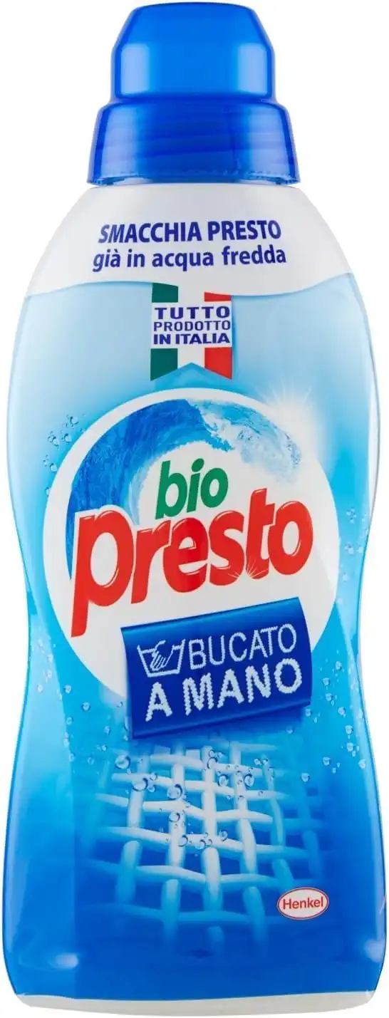 Bio Presto Liquido Smacchia Presto a Mano, Anche in Acqua Fredda, 750 ml x 8