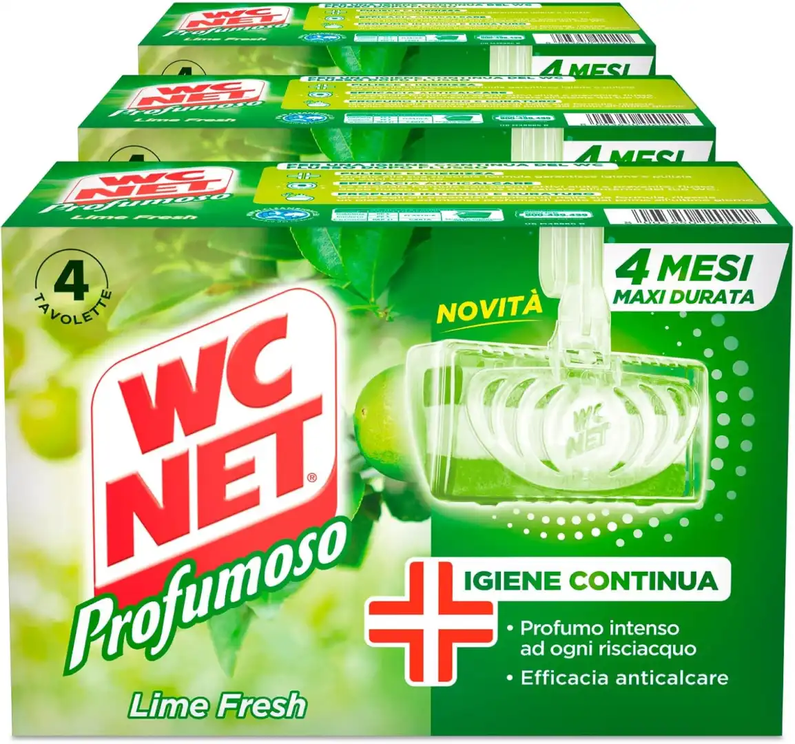 Wc Net Tavoletta Profumoso 3 Effect, Lime Fresh, 4 Pezzi x 3 Confezioni
