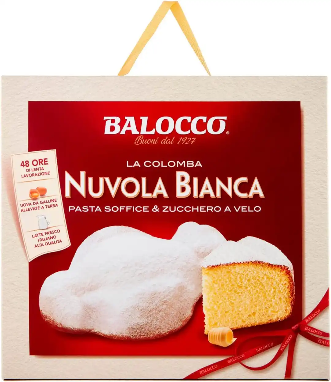 Balocco Colomba Nuvola Bianca Dolce di Pasqua Senza Canditi, Soffice e Delicata