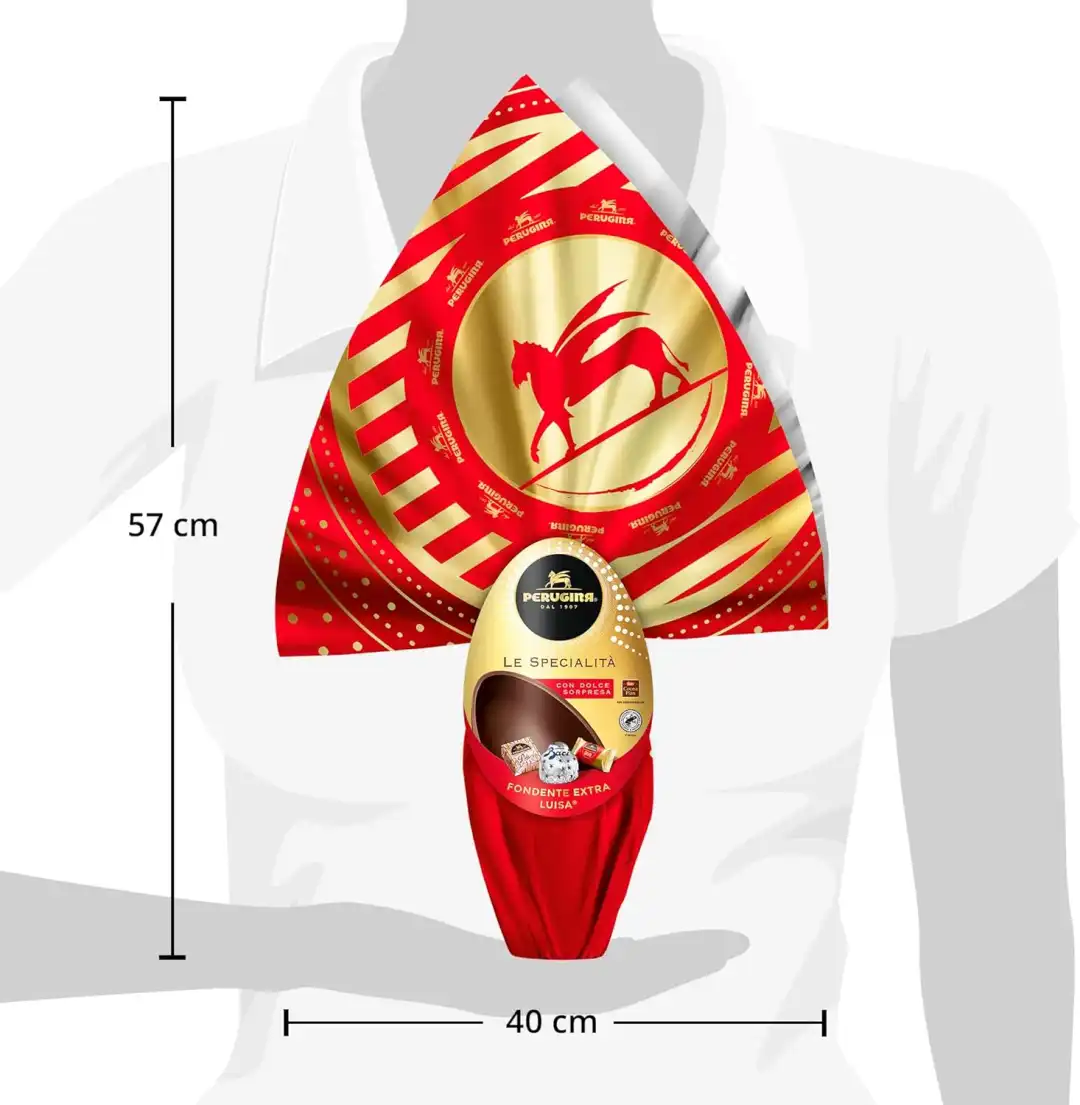 PERUGINA Uovo di Pasqua - Cioccolato Fondente con 3 Cioccolatini, 245g