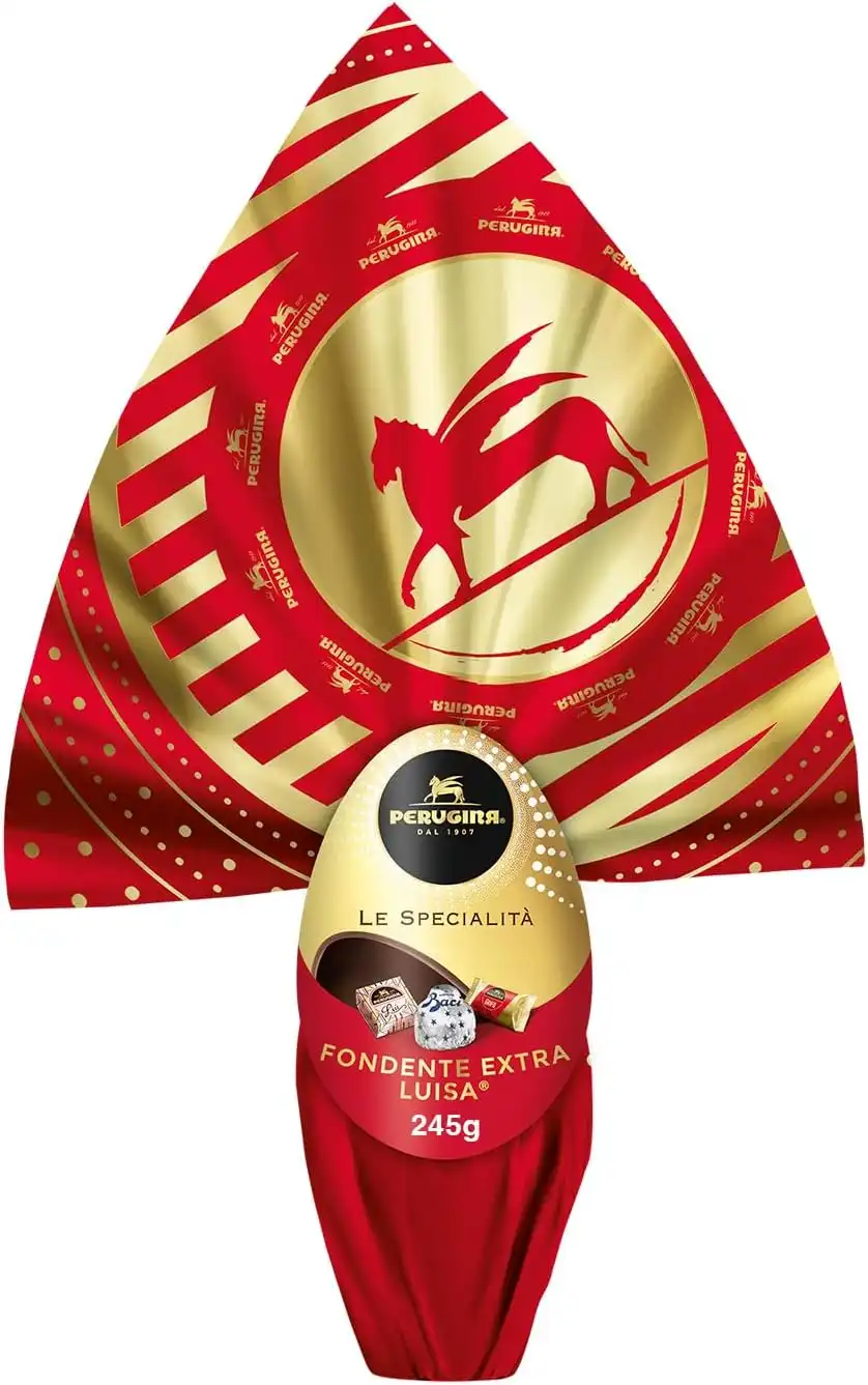 PERUGINA Uovo di Pasqua - Cioccolato Fondente con 3 Cioccolatini, 245g