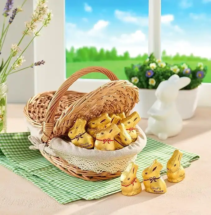 Lindt Gold Bunny Pack 5x50g - Confezione con 5 Coniglietti di Cioccolato