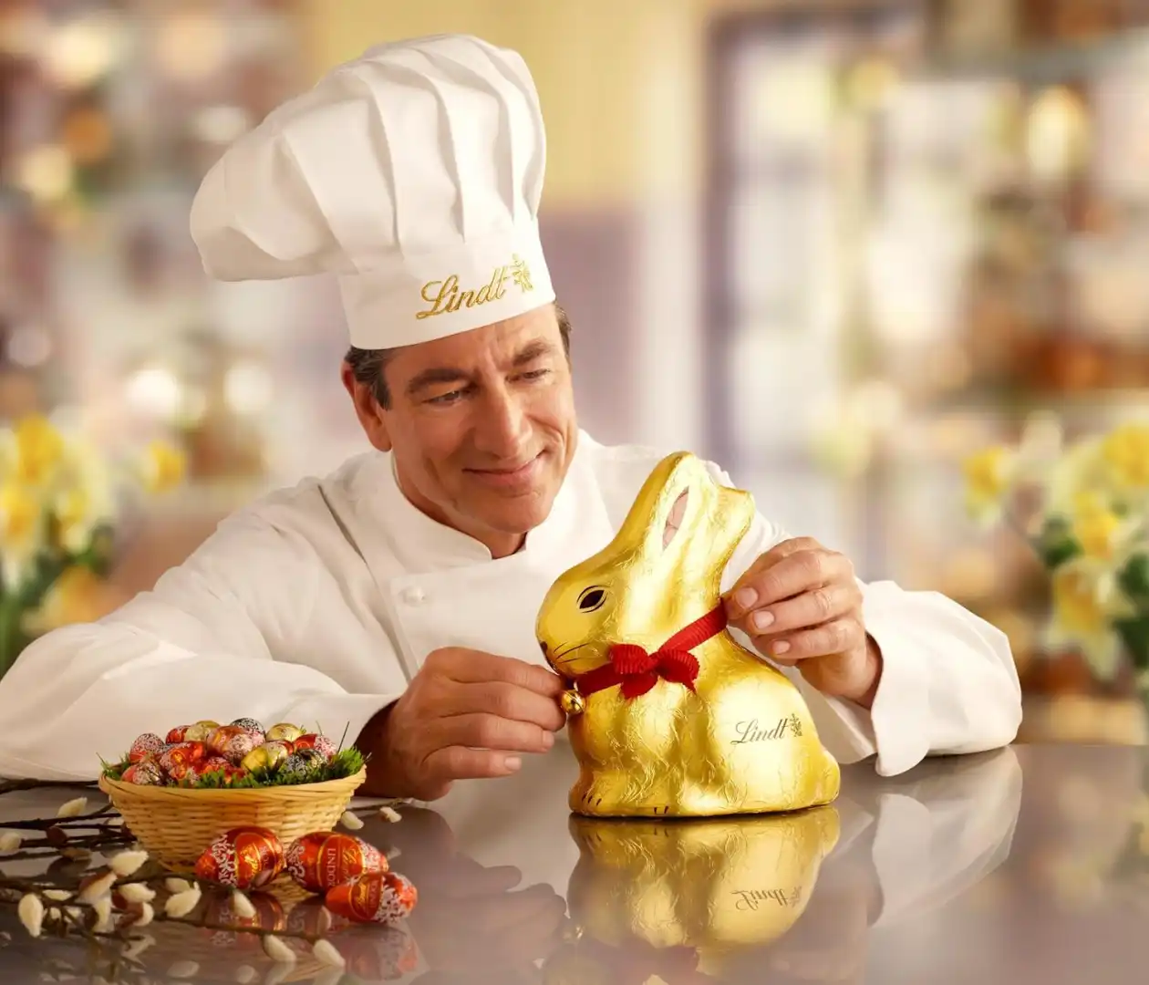 Lindt Gold Bunny Pack 5x50g - Confezione con 5 Coniglietti di Cioccolato