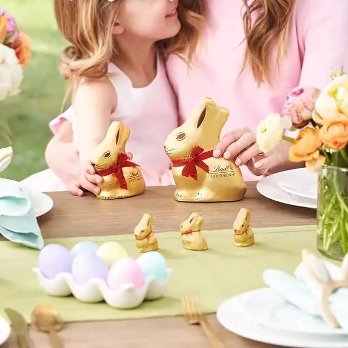Lindt Gold Bunny Pack 5x50g - Confezione con 5 Coniglietti di Cioccolato