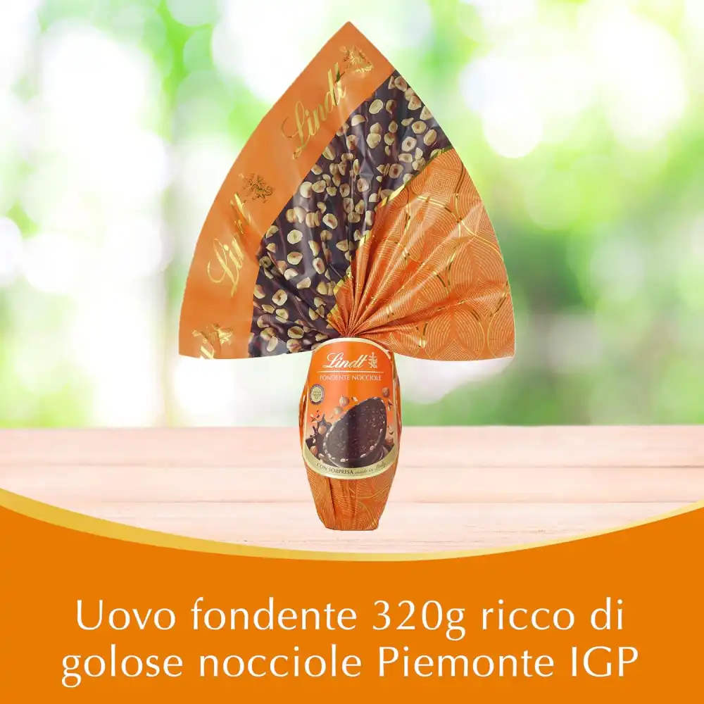 Lindt Uovo di Pasqua Cioccolato Noccionoir con Nocciole Piemonte IGP, 320g