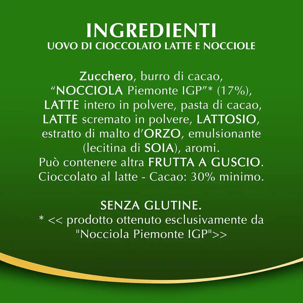 Lindt Uova di Pasqua Cioccolato Nocciolatte 320g con Nocciole Piemonte IGP